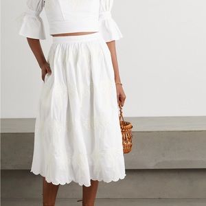 Agua Bendita white palm embroidered skirt Size Small. Used good condition